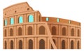 Rome landmark travel cartoon icon. Italian colosseum