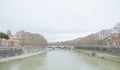 Rome landscape, city Tiber river