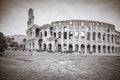 Rome, Lazio, Italy, December 2018: The Colosseum or Coliseum, also known as the Flavian Amphitheatre, is an oval amphitheatre, Royalty Free Stock Photo