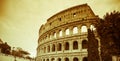 Rome, Lazio, Italy, December 2018: The Colosseum or Coliseum, also known as the Flavian Amphitheatre, is an oval amphitheatre, Royalty Free Stock Photo