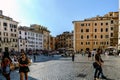 Rome, Lazio, Italy. July 25, 2017: Terraces of bars and houses i