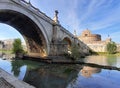 Roma - Scorcio di Ponte Sant`Angelo dal basso