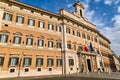 Rome Lazio Italy. The Palazzo Montecitorio is a palace seat of the Chamber of Deputies, the lower house of the Italian Parliament