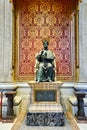 Rome Lazio Italy. Saint Peter's Basilica. The bronze statue of Saint Peter holding the keys of heaven by Royalty Free Stock Photo