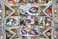 Rome Lazio Italy. The Vatican Museums in Vatican City. Sistine Chapel by Michelangelo. The ceiling Royalty Free Stock Photo
