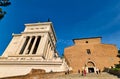 Rome Lazio Italy. Victor Emmanuel II National Monument, Vittoriano at Capitoline Hill and The Basilica of St. Mary of the Altar of Royalty Free Stock Photo