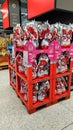 Kinder Ferrero chocolate egg displays for Easter, in a Roman supermarket