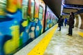 Rome metro subway graffiti Royalty Free Stock Photo