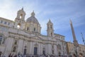 Rome, Navona square Piazza Navona church of St Agnese and fountain of the four rivers by Bernini