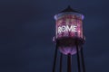 Horizontal Closeup View Rome City Steel Tower Sign V