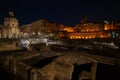 Rome at night with buildings lightend