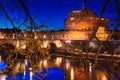 Rome, Castel Sant'Angelo by night Royalty Free Stock Photo