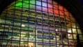 Long evening exposure of the Arch-shaped exterior of Eataly Rome,branch opened in 2012 i