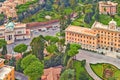 Rome panorama building evening. Rome rooftop view with ancient architecture in Italy Royalty Free Stock Photo