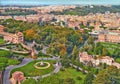 Rome panorama building evening. Rome rooftop view with ancient architecture in Italy Royalty Free Stock Photo