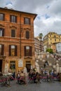 Rome: Piazza di Spagna with the Spanish Steps and the Barcaccia fountain by Bernini Royalty Free Stock Photo