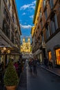 Rome: Piazza di Spagna with the Spanish Steps and the Barcaccia fountain by Bernini Royalty Free Stock Photo