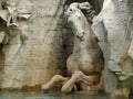 Italy: Rome Piazza Navona details of Bernini Four River fountains Royalty Free Stock Photo