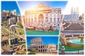 Rome postcard. Eternal city of Rome famous landmarks tourist postcard view