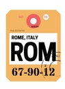 Rome airport luggage tag