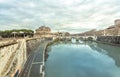 Rome the river Tiber and the castle Sant Angelo in Winter Travel