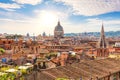 Rome roofs and Churches at sunny day, Rome, Italy Royalty Free Stock Photo