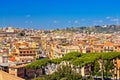 Rome rooftops and colorful cityscape panoramic view