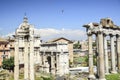 Rome, ruins of the Imperial forums of ancient Rome. Arch of Sep Royalty Free Stock Photo