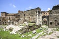 Rome, ruins of the Trajan market and of the forum of Augustus wi