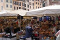 Rome`s Campo de` Fiori flea market Royalty Free Stock Photo