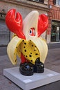 Rome`s Via Veneto hosts giant lobster artworks Royalty Free Stock Photo