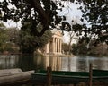 Leisure lake at Giardino del Lago at Villa Borghese in Rome Ital