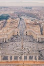 Rome Saint Peters square as seen from above aerial view in Rome, Italy Royalty Free Stock Photo