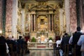 Rome - 7 September 2017 - celebration of the Holy Mass vetus ordo, Mass in Latin, in the days of the pilgrimage Royalty Free Stock Photo