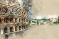 Rome sightseeing - the amazing Colosseum Royalty Free Stock Photo