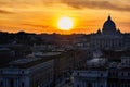 Rome Silhouette At Sunset