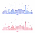 Rome skyline Italy city buildings vector