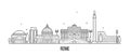 Rome skyline Italy city buildings vector