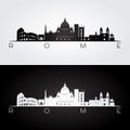 Rome skyline and landmarks silhouette