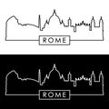 Rome skyline. Linear style.