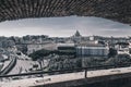 Rome skyline view from the Castel Sant`Angelo, Italy, black and