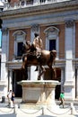 Rome-Statue in the Campidoliu Square.