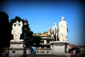 Rome-Statues in the Campidoliu Square.