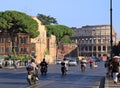 Rome street with motor scooters