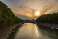 Rome Italy - Tiber River and the Basilica of Saint Peter Royalty Free Stock Photo