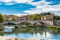 Rome - the Tiber river whose course crosses the whole city. Royalty Free Stock Photo