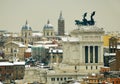 Rome under snow panorama Royalty Free Stock Photo