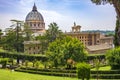 Rome, Vatican City, Italy - Panoramic view of St. PeterÃ¢â¬â¢s Basilica - Basilica di San Pietro in Vaticano - main dome by Royalty Free Stock Photo