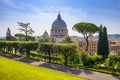 Rome, Vatican City, Italy - Panoramic view of St. PeterÃ¢â¬â¢s Basilica - Basilica di San Pietro in Vaticano - main dome by Royalty Free Stock Photo