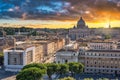 Rome Vatican Italy, sunset city skyline Royalty Free Stock Photo
